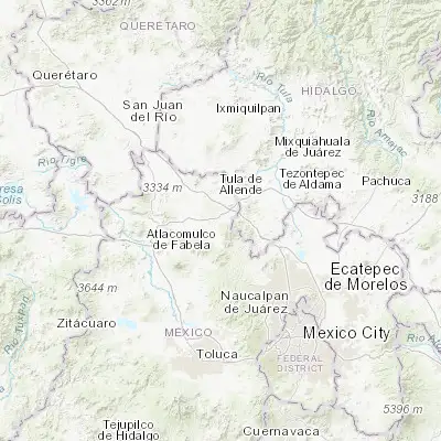 Map showing location of Jilotepec de Molina Enríquez (19.951940, -99.532780)