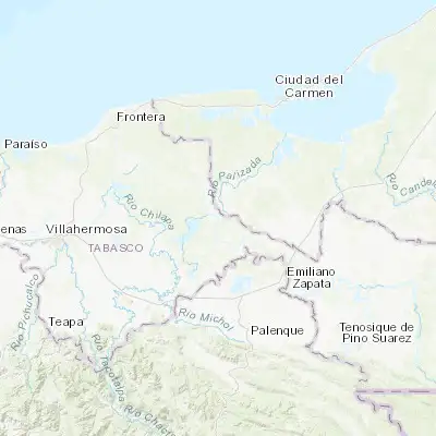 Map showing location of Jonuta (18.089840, -92.138070)