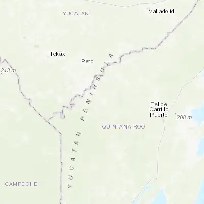 Map showing location of José María Morelos (19.748870, -88.708660)