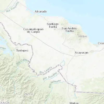 Map showing location of Juan Rodríguez Clara (17.992830, -95.400990)