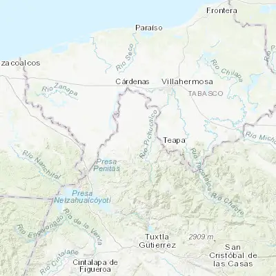 Map showing location of Juárez (17.605720, -93.194330)
