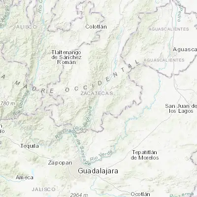 Map showing location of Juchipila (21.408620, -103.116630)