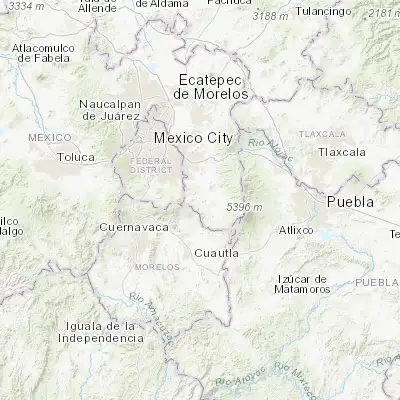 Map showing location of Juchitepec (19.100590, -98.878800)