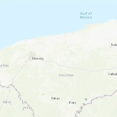 Map showing location of Kimbila (20.934030, -89.124700)