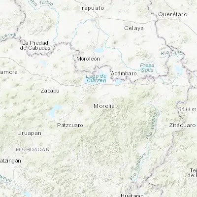 Map showing location of La Aldea (19.743060, -101.135000)