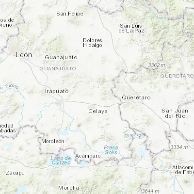 Map showing location of La Aurora (20.626670, -100.757500)