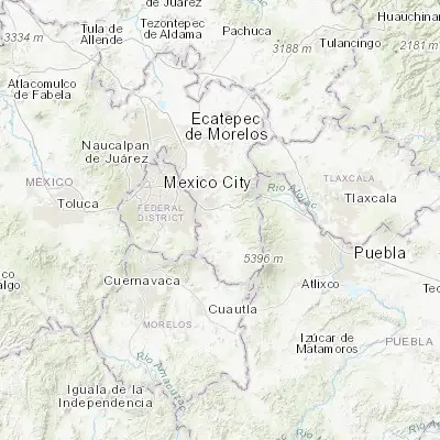 Map showing location of La Candelaria Tlapala (19.240420, -98.847660)