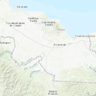 Map showing location of La Cerquilla (17.907860, -95.054970)