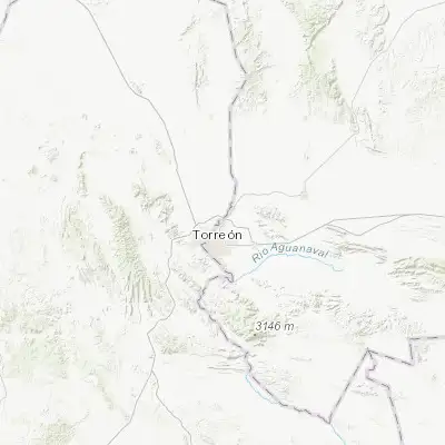 Map showing location of La Concha (25.635240, -103.381360)