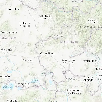 Map showing location of La Griega (20.666420, -100.240120)