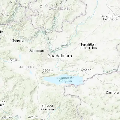 Map showing location of La Laja (20.580070, -103.121830)