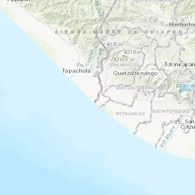 Map showing location of La Libertad (14.591670, -92.193150)