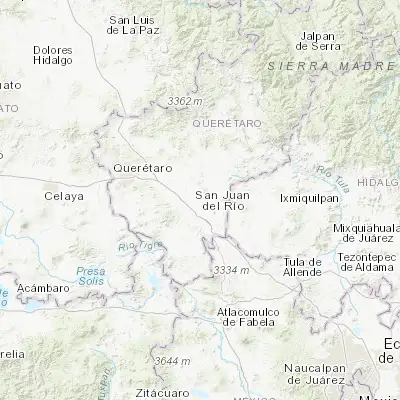 Map showing location of La Llave (20.466280, -99.993730)