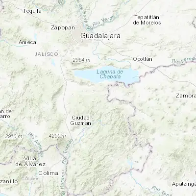 Map showing location of La Manzanilla de la Paz (20.004950, -103.154560)