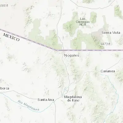 Map showing location of La Mesa (31.159720, -110.974440)