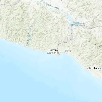 Map showing location of La Mira (18.033490, -102.325660)