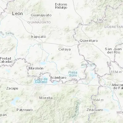 Map showing location of La Moncada (20.283480, -100.805020)