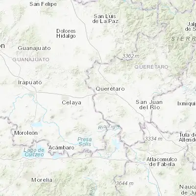 Map showing location of La Negreta (20.526470, -100.450530)