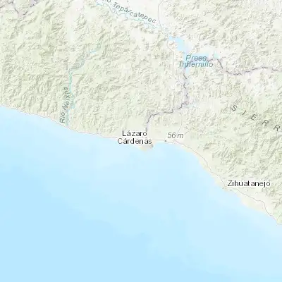 Map showing location of La Orilla (17.995830, -102.226940)