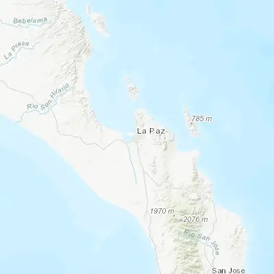 Map showing location of La Paz (24.144370, -110.300500)