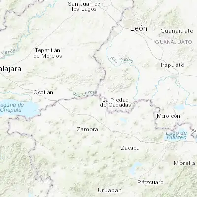 Map showing location of La Piedad (20.342390, -102.030500)