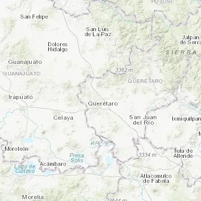 Map showing location of La Pradera (20.658890, -100.342220)