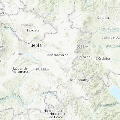 Map showing location of La Purísima (18.829740, -97.573010)