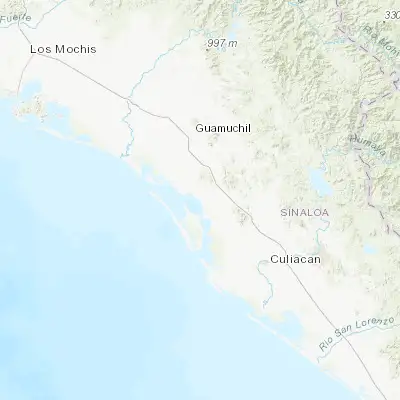 Map showing location of La Reforma (25.081640, -108.056730)