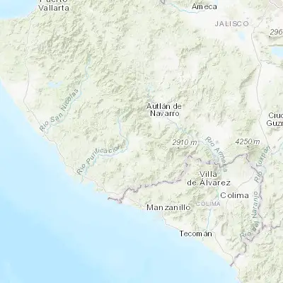 Map showing location of La Resolana (19.605200, -104.434330)