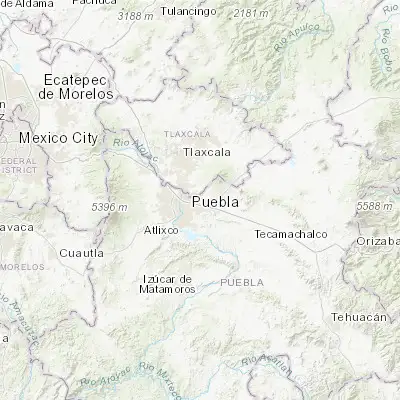 Map showing location of La Resurrección (19.102790, -98.130130)