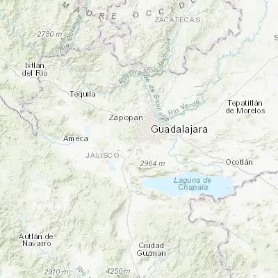 Map showing location of La Tijera (20.581670, -103.440560)