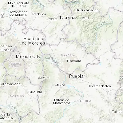Map showing location of La Trinidad Tenexyecac (19.335960, -98.314760)