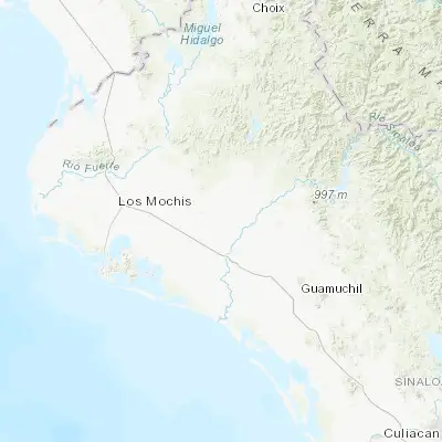 Map showing location of La Trinidad (25.733670, -108.484090)
