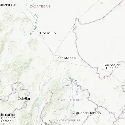 Map showing location of La Zacatecana (22.730530, -102.474620)