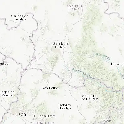 Map showing location of Laguna de San Vicente (21.946030, -100.859260)