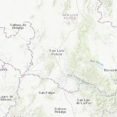 Map showing location of Laguna de Santa Rita (22.114490, -100.847130)