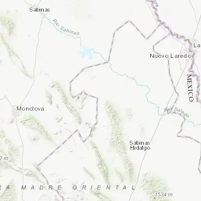 Map showing location of Lampazos de Naranjo (27.025490, -100.505280)