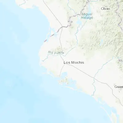 Map showing location of Las Compuertas (25.842020, -109.019800)