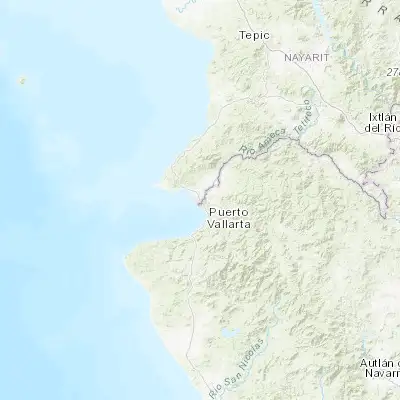 Map showing location of Las Jarretaderas (20.692500, -105.273890)