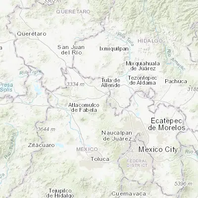 Map showing location of Las Manzanas (19.950690, -99.561090)