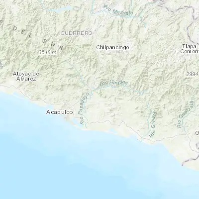 Map showing location of Las Mesas (17.007940, -99.457860)