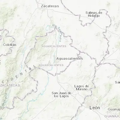 Map showing location of Las Norias de Ojocaliente (21.889440, -102.217380)