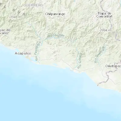 Map showing location of Las Vigas (16.761440, -99.229420)