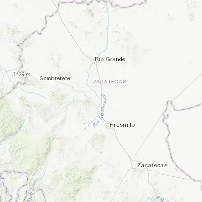 Map showing location of Lázaro Cárdenas (Rancho Grande) (23.450560, -102.962500)
