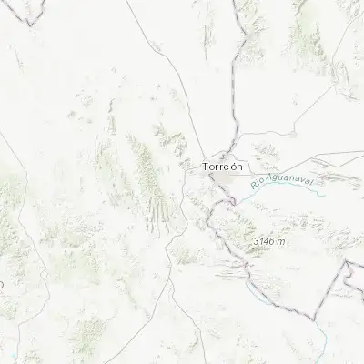 Map showing location of León Guzmán (25.499860, -103.659240)