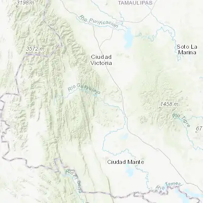 Map showing location of Llera de Canales (23.317740, -99.026080)