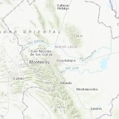 Map showing location of Loma la Paz (25.711110, -100.134720)