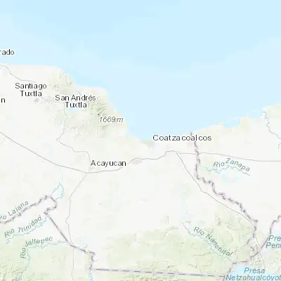 Map showing location of Lomas de Barrillas (18.148060, -94.526390)