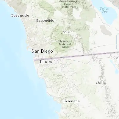 Map showing location of Lomas de Santa Anita (32.542780, -116.651390)