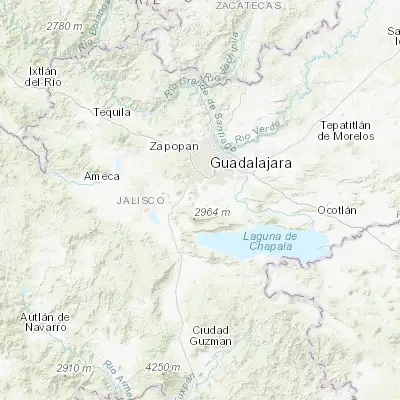 Map showing location of Lomas de Tejeda (20.466580, -103.402020)